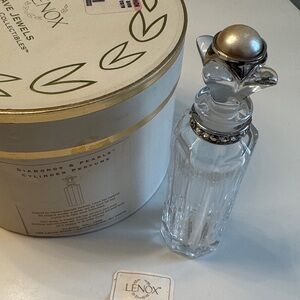 Lenox Crystal Perfume Bottle with Silver Accents
